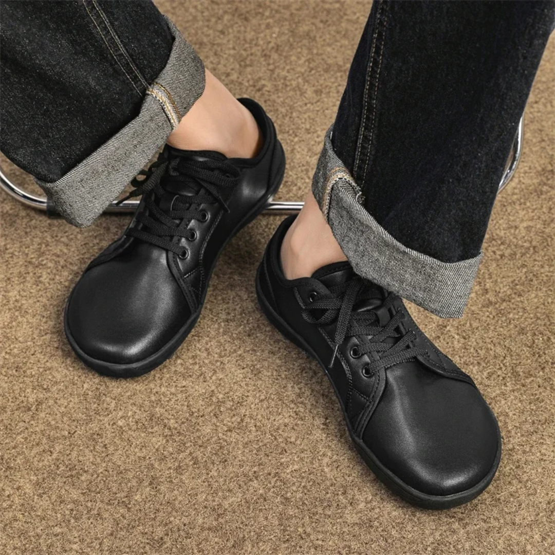Lorry Vamp Barfußschuhe Leder - Schwarz