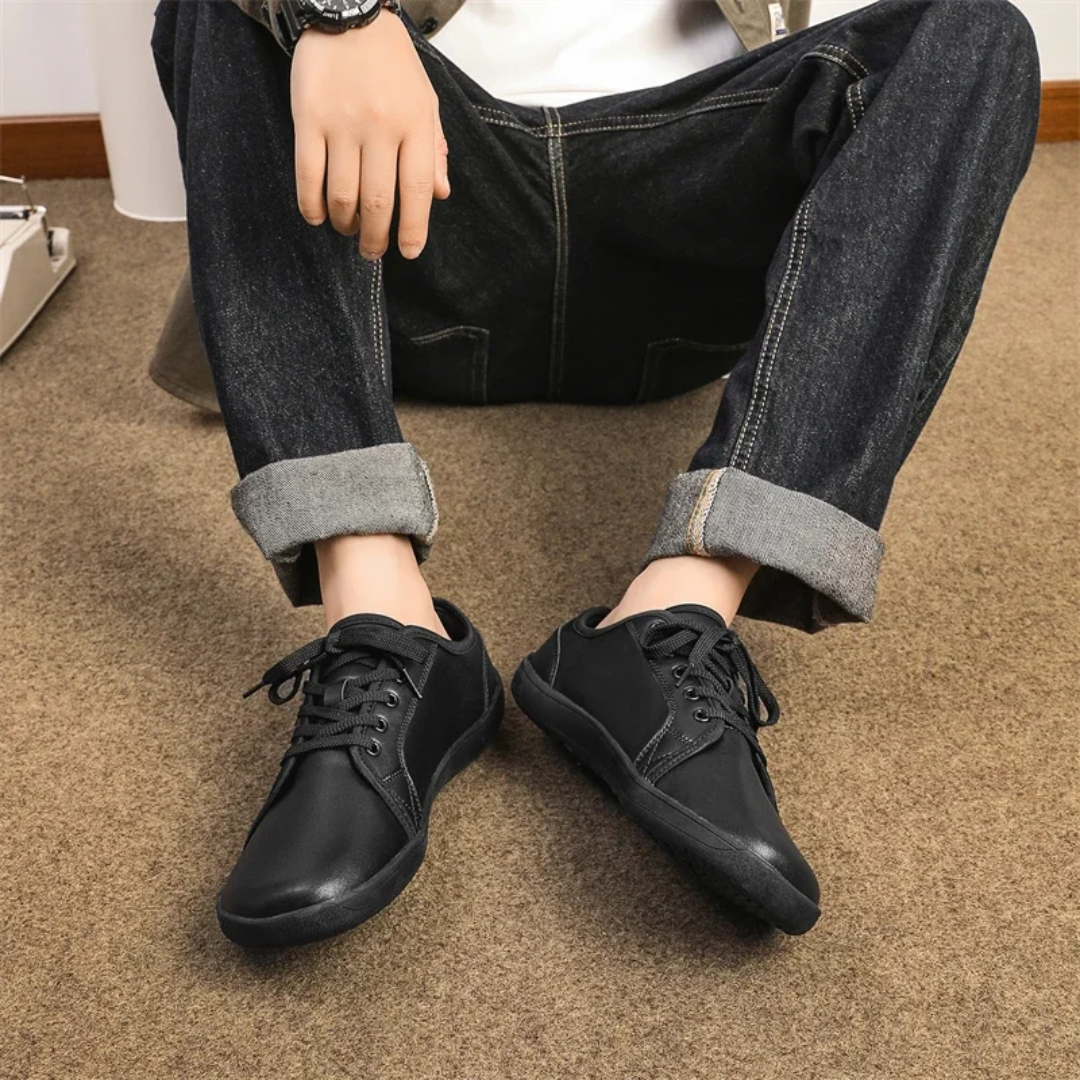 Lorry Vamp Barfußschuhe Leder - Schwarz