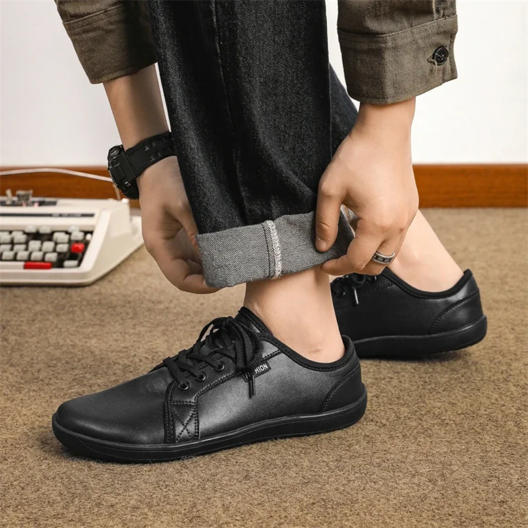 Lorry Vamp Barfußschuhe Leder - Schwarz