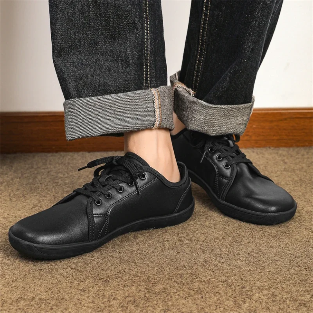 Lorry Vamp Barfußschuhe Leder - Schwarz