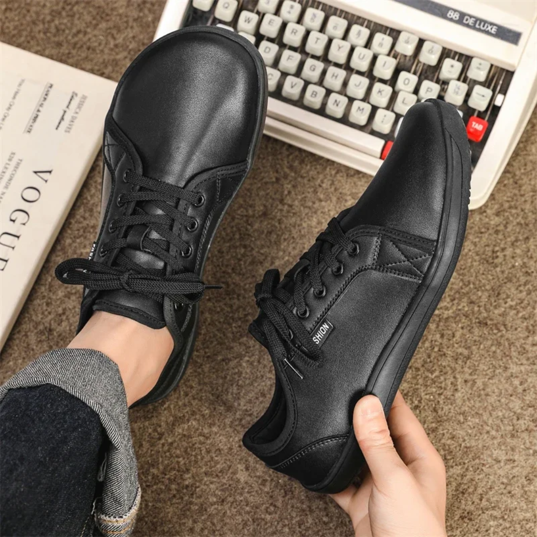 Lorry Vamp Barfußschuhe Leder - Schwarz