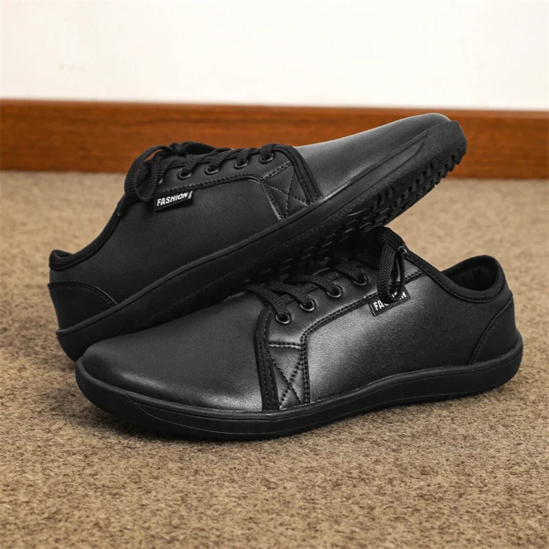 Lorry Vamp Barfußschuhe Leder - Schwarz