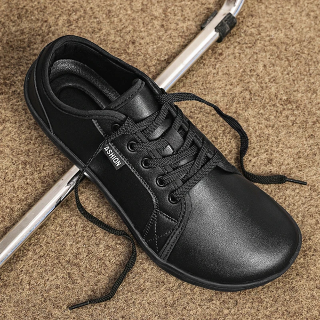Lorry Vamp Barfußschuhe Leder - Schwarz