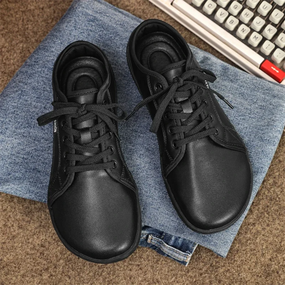 Lorry Vamp Barfußschuhe Leder - Schwarz