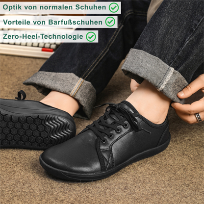 Lorry Vamp Barfußschuhe Leder - Schwarz