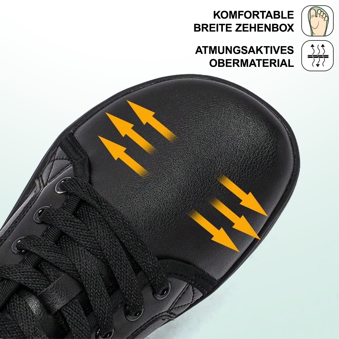 Lorry Vamp Barfußschuhe Leder - Schwarz
