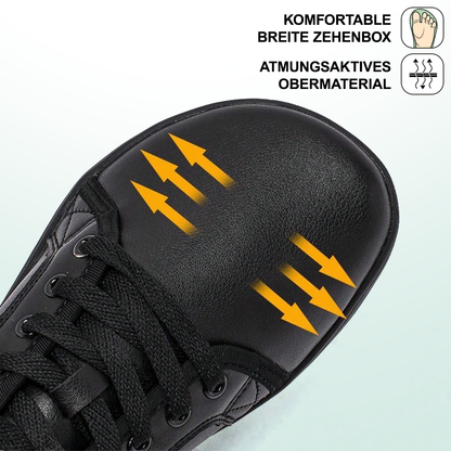 Lorry Vamp Barfußschuhe Leder - Schwarz
