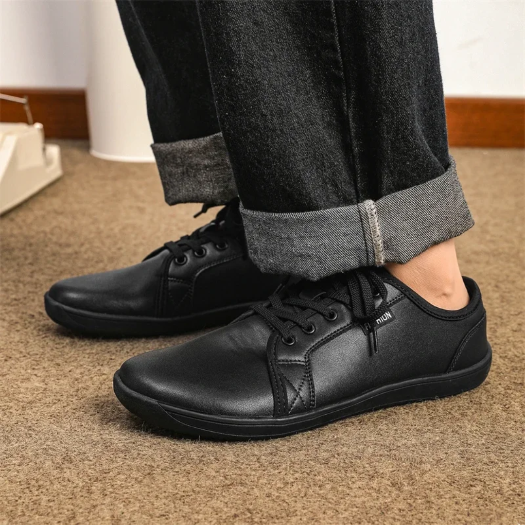 Lorry Vamp Barfußschuhe Leder - Schwarz